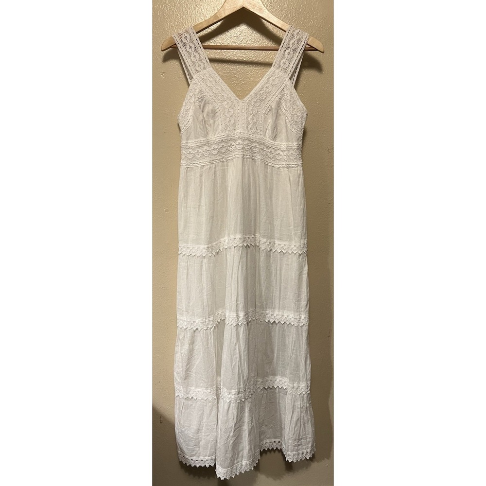 Urban Outfitters Florrie Prairie Midi Dress Tiered Cottagecore Boho Summer Beach